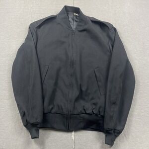 Neptune Garment Company Military‎ Jacket 40 S Black Bomber Poly Wool With Liner